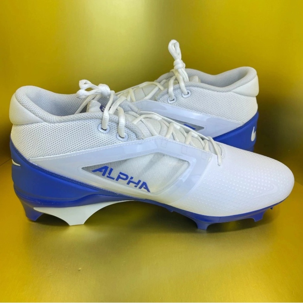 Nike Alpha Menace 4 Pro White Royal Blue Football Cleats FD7037-103 Men's 7.5 - Picture 3 of 5